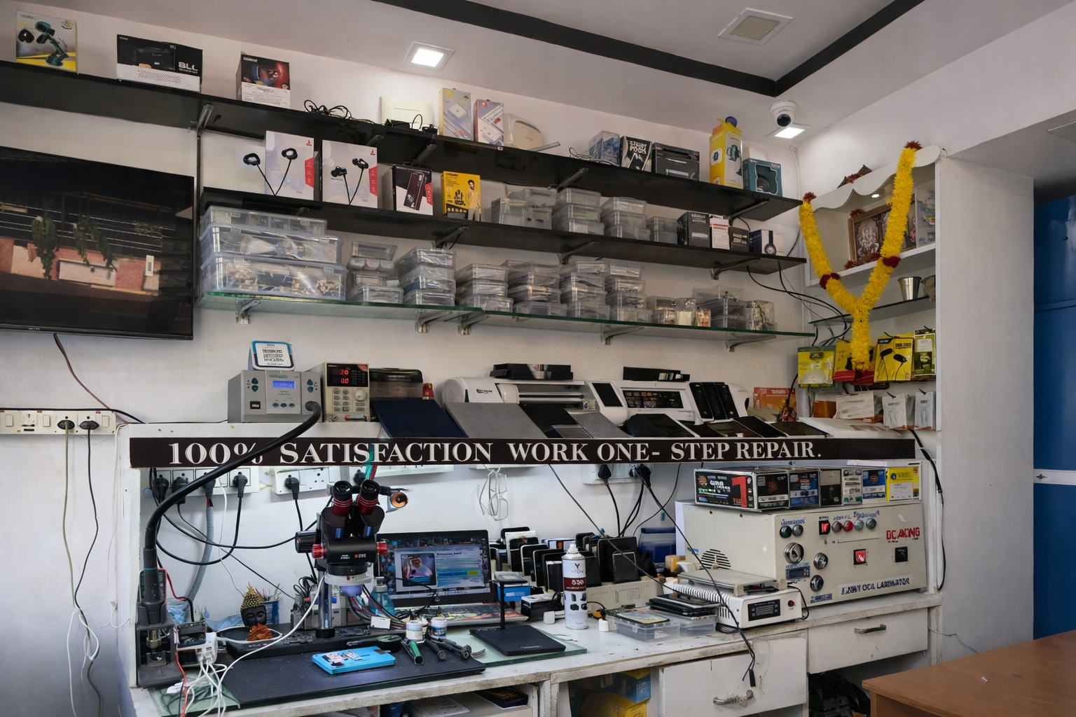 Customer support area inside the shop